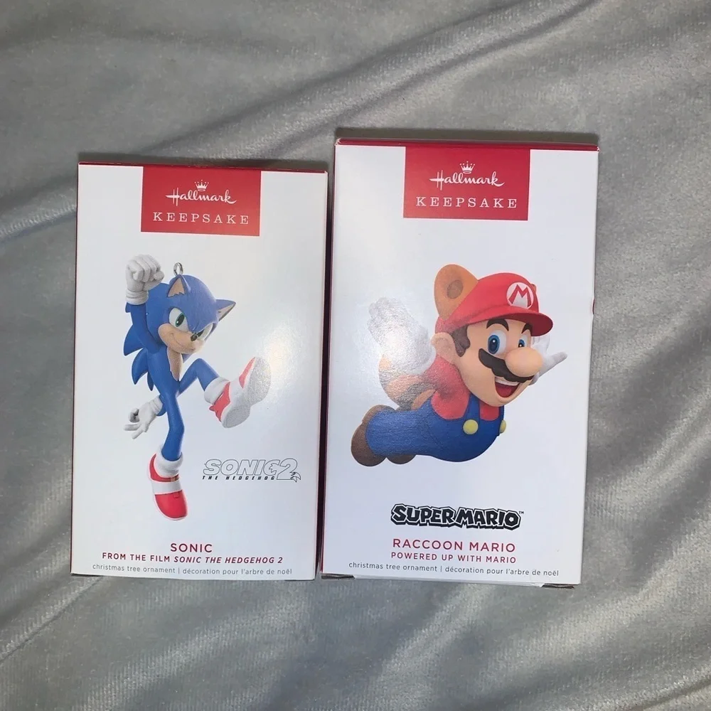 Hallmark Keepsake Sonic and raccoon Mario Collectibles ornaments 2024